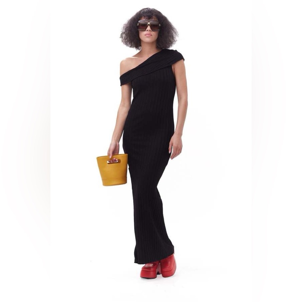 Simon Miller Boge Ribbed Dress, One Shoulder
